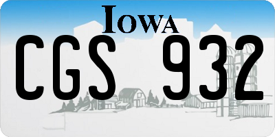 IA license plate CGS932