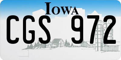 IA license plate CGS972