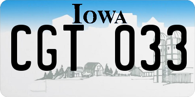 IA license plate CGT033