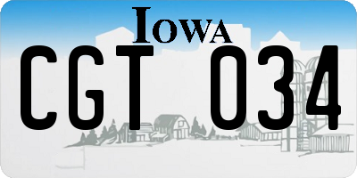 IA license plate CGT034
