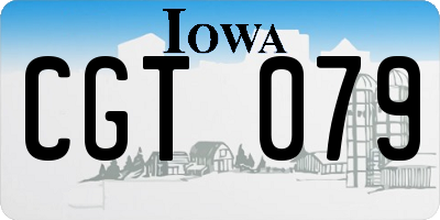 IA license plate CGT079