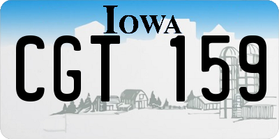 IA license plate CGT159