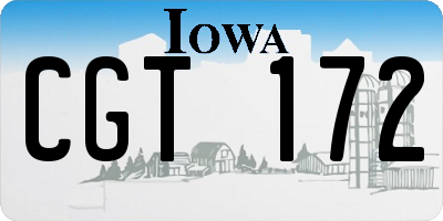 IA license plate CGT172