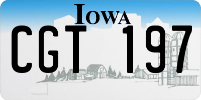 IA license plate CGT197