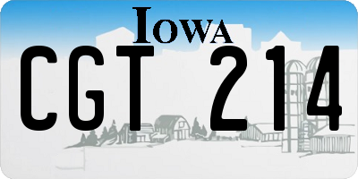 IA license plate CGT214