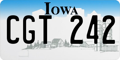 IA license plate CGT242