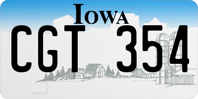 IA license plate CGT354