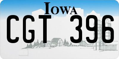 IA license plate CGT396