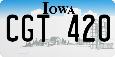 IA license plate CGT420