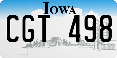 IA license plate CGT498