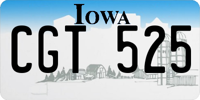 IA license plate CGT525