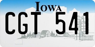 IA license plate CGT541