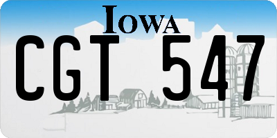 IA license plate CGT547