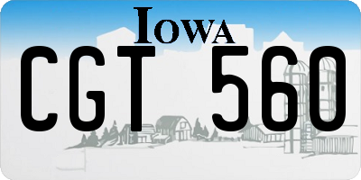 IA license plate CGT560