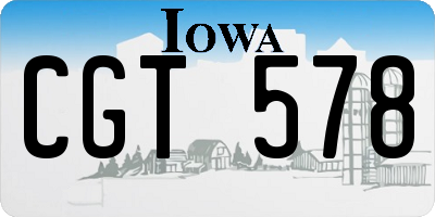 IA license plate CGT578