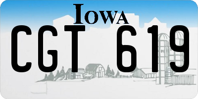 IA license plate CGT619