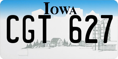IA license plate CGT627