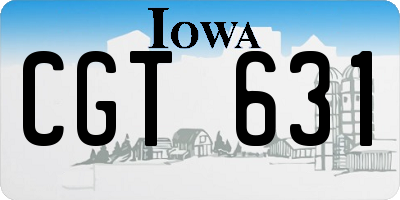 IA license plate CGT631