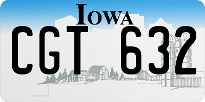 IA license plate CGT632