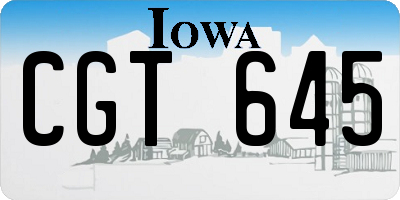 IA license plate CGT645