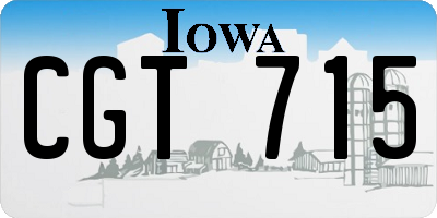 IA license plate CGT715