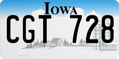 IA license plate CGT728
