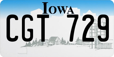 IA license plate CGT729