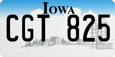 IA license plate CGT825