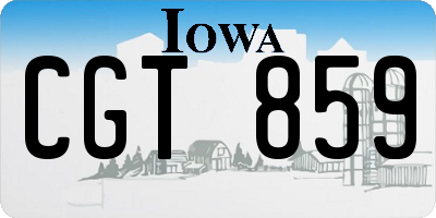 IA license plate CGT859