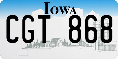 IA license plate CGT868