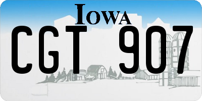 IA license plate CGT907