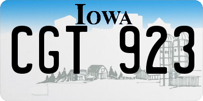 IA license plate CGT923