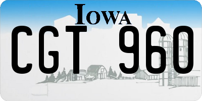 IA license plate CGT960