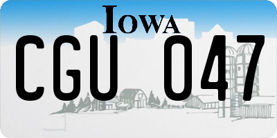 IA license plate CGU047