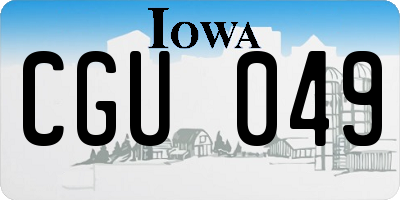 IA license plate CGU049