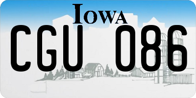 IA license plate CGU086