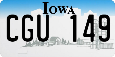 IA license plate CGU149