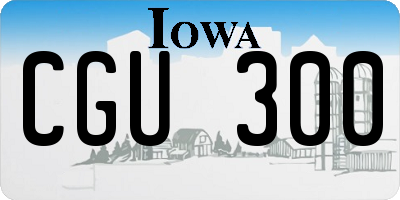 IA license plate CGU300