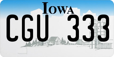 IA license plate CGU333