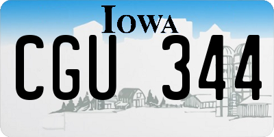 IA license plate CGU344