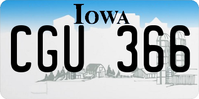 IA license plate CGU366