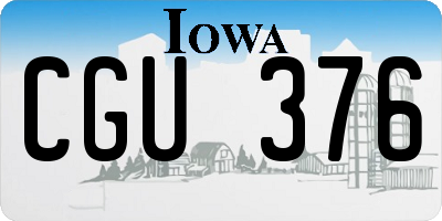 IA license plate CGU376