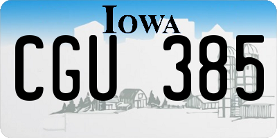 IA license plate CGU385