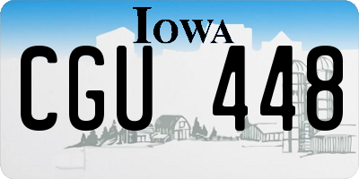IA license plate CGU448
