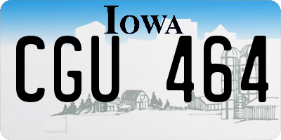 IA license plate CGU464