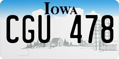 IA license plate CGU478