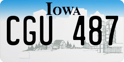 IA license plate CGU487