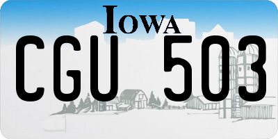 IA license plate CGU503