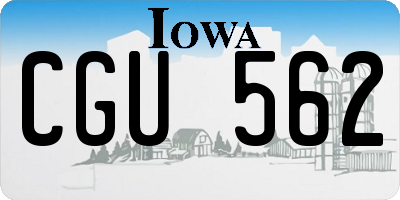 IA license plate CGU562