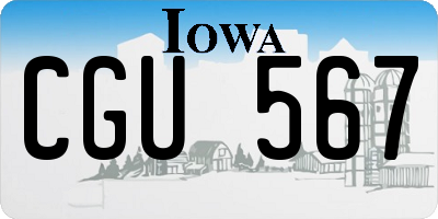 IA license plate CGU567